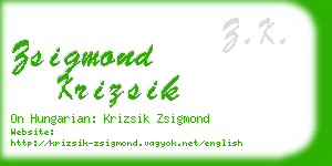 zsigmond krizsik business card